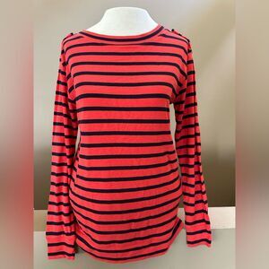 J. Crew NWT Featherweight Long Sleeve Orange Striped Sweater.